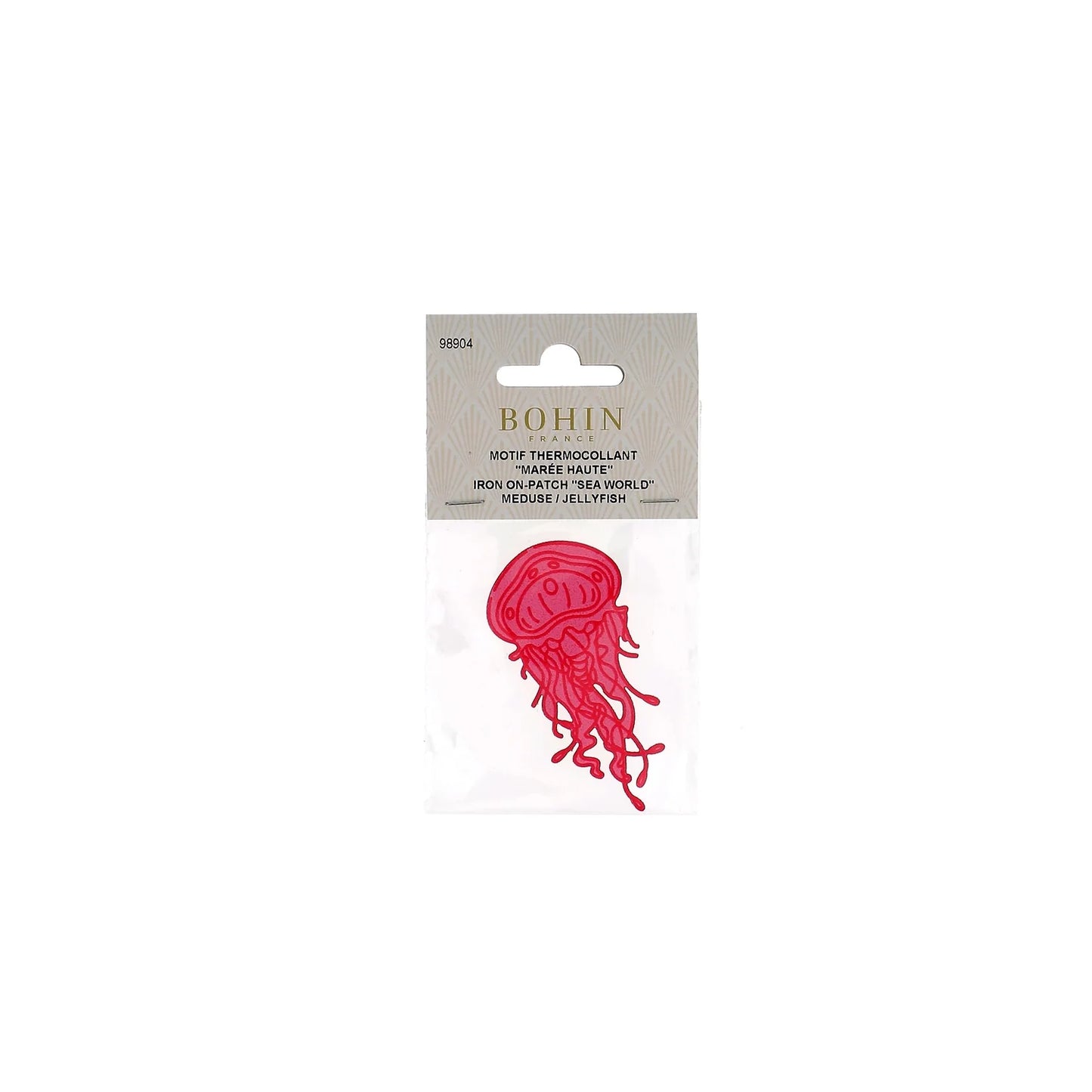 IRON ON PATCH "SEA WORLD"  - FUCHSIA MEDUSA