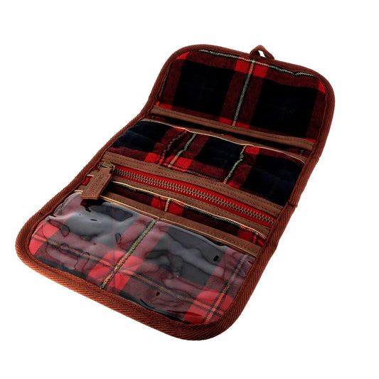 SEWING STORAGE - Tartan - "SCARLETT" - RED/BROWN