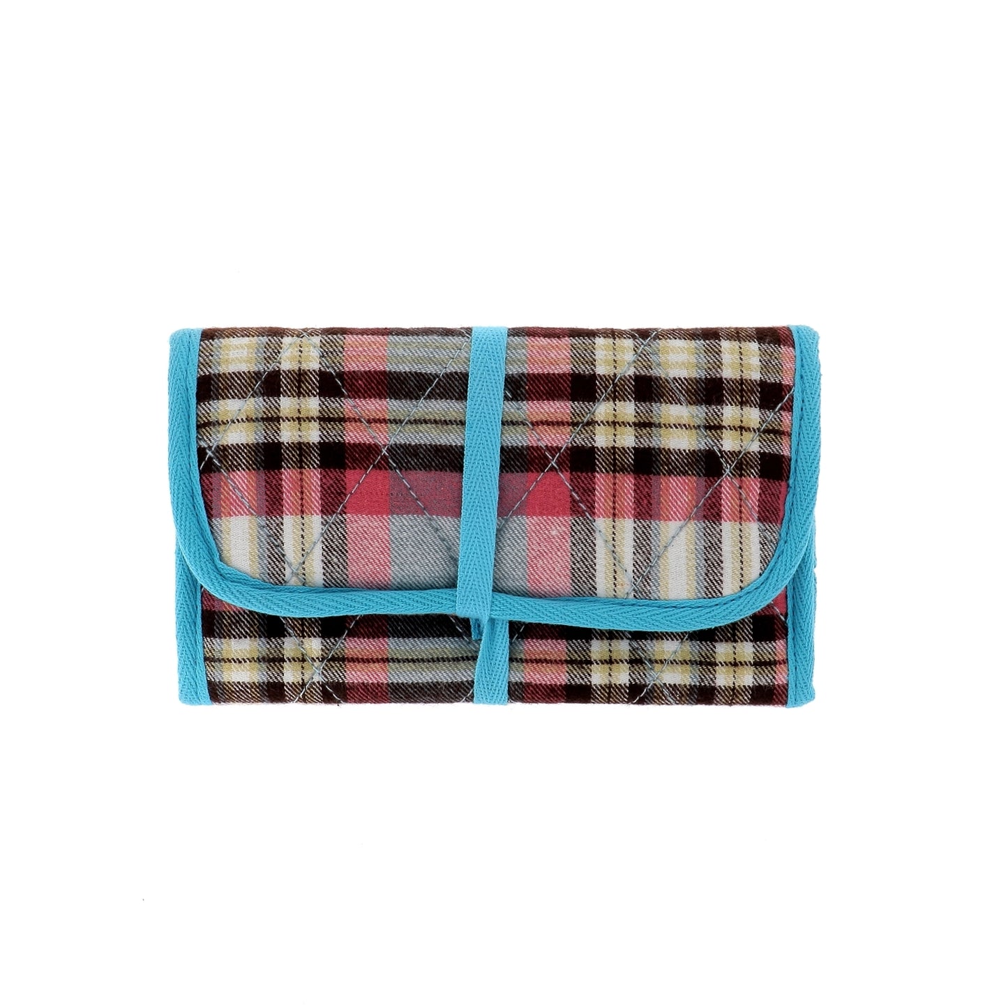 SEWING STORAGE - Tartan - "SCARLETT" - PINK/BLUE