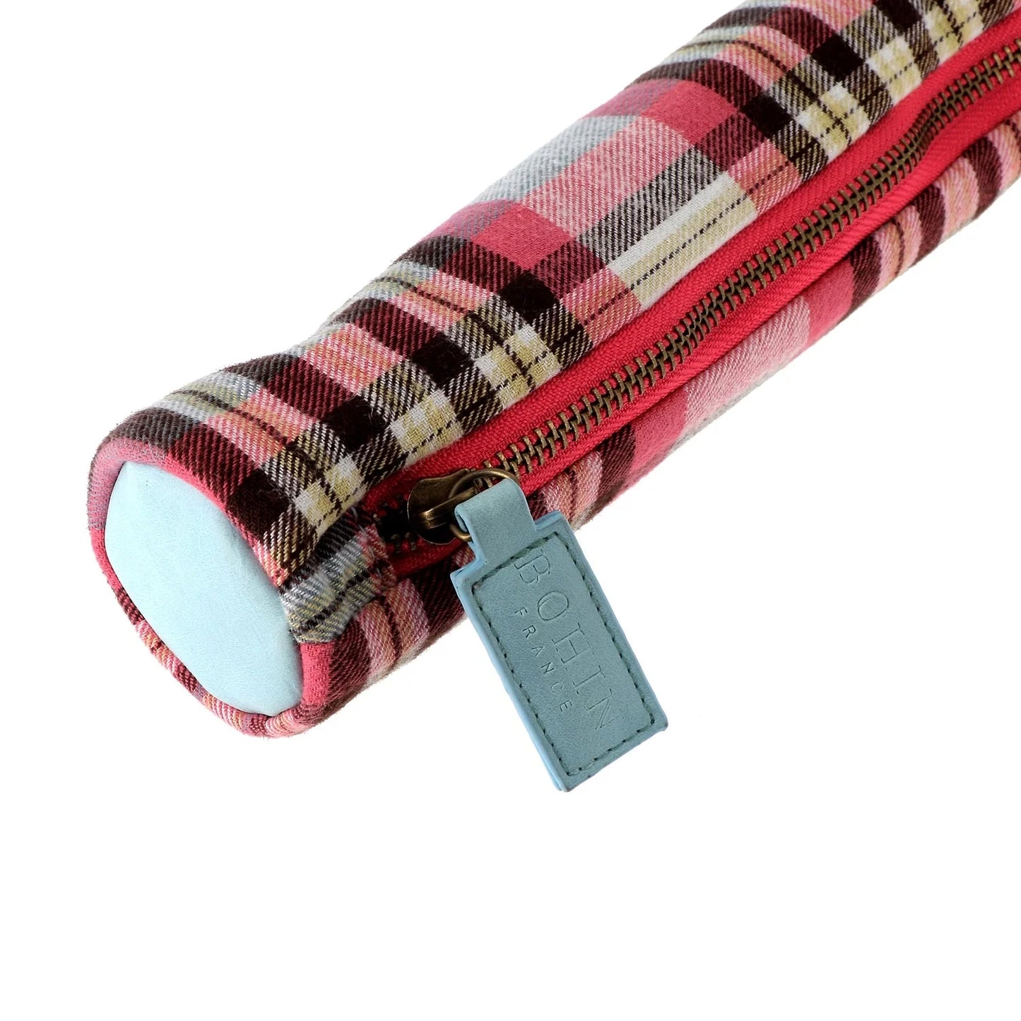 KNITTING NEEDLES BAG-Tartan-PINK/BLUE