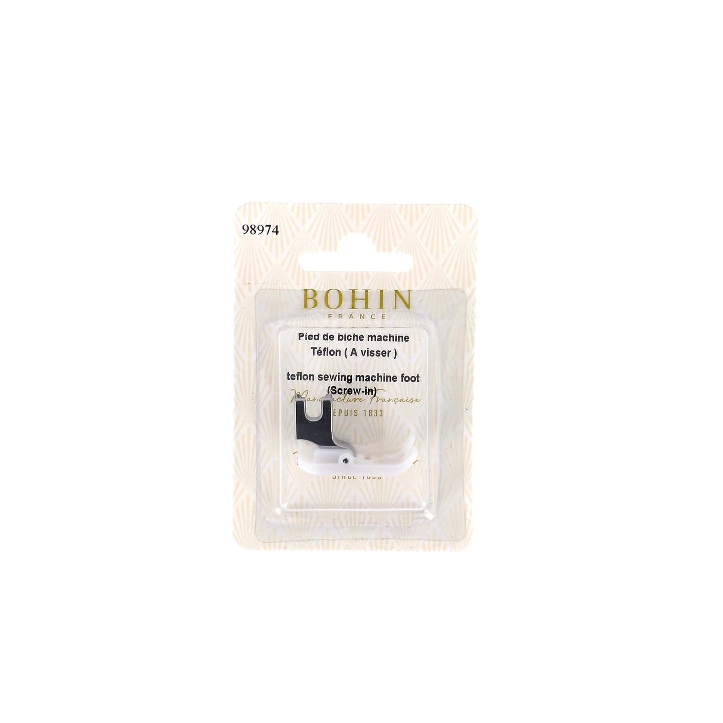 TEFLON SEWING MACHINE FOOT (SCREW-IN) Blister