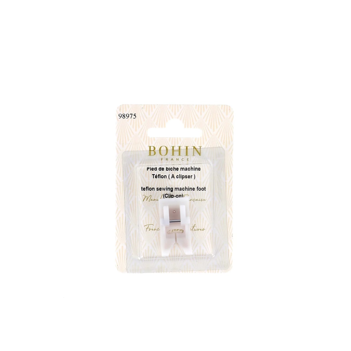 TEFLON SEWING MACHINE FOOT (CLIP-ON) Blister