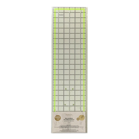 SLOTTED QUILTING RULER (Inches) Acrylic 24''x6''