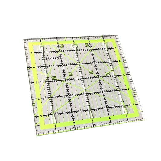 SLOTTED QUILTING RULER (Inches) Acrylic 6''x6''