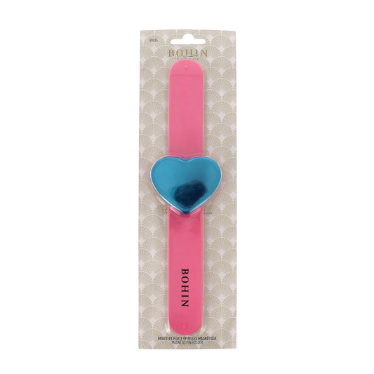 MAGNETIC PINCUSHION BRACELET "HEART"- PINK - Blister