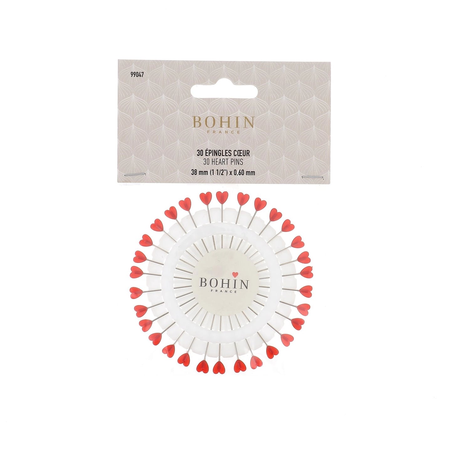 PLASTIC HEAD PINS-0.60x1 1/2"-Disc of 30-Blister