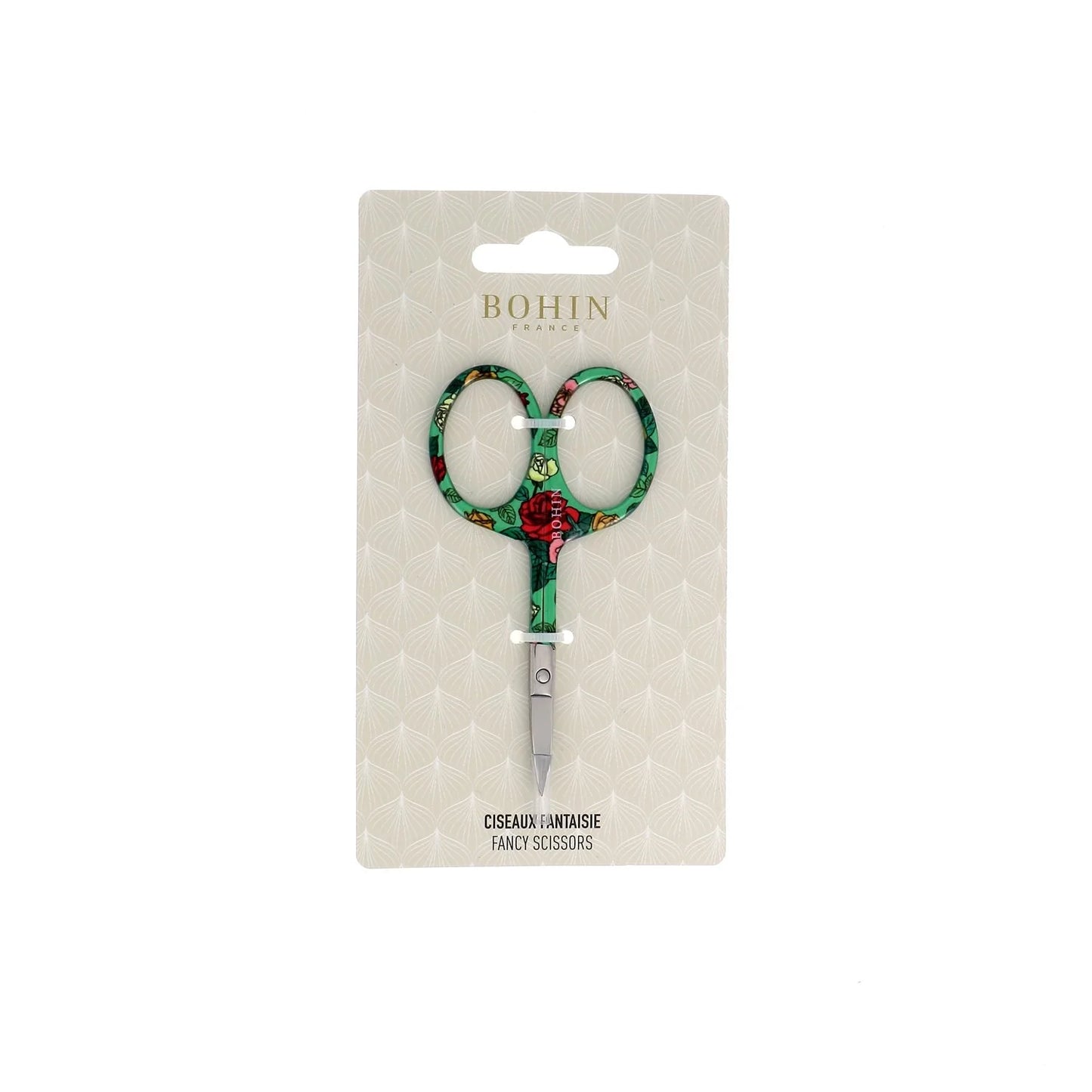 SCISSORS FANCY "BLOSSOM" - GREEN -Blister