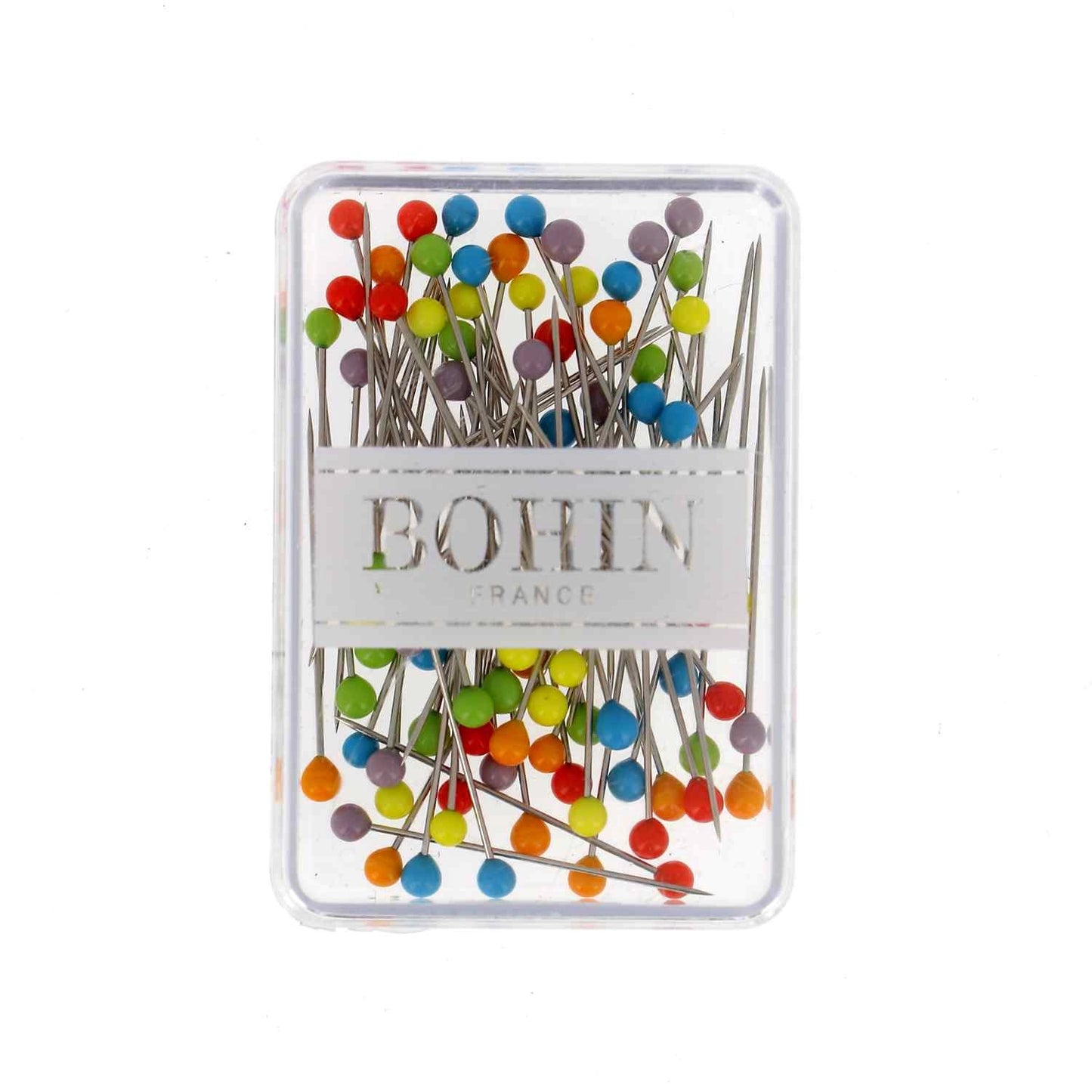 GLASS HEAD PINS - 1 "3/16 - BLISTER80pcs-RAINBOW