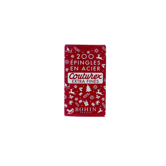 EXTRA FINE PINS (30x0.60mm) x200 "CHRISTMAS" Red&White