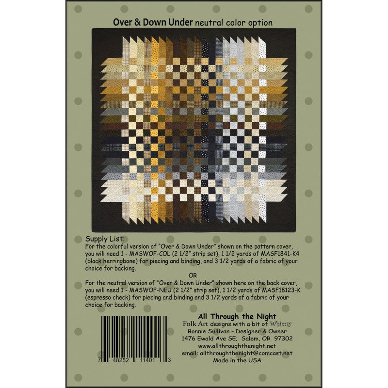 ATN1607 Over & Down Under Pattern by Bonnie Sullivan