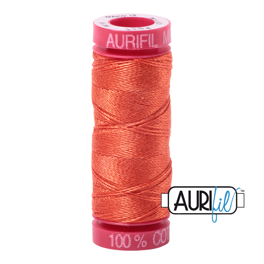 1154 DUSTY ORANGE 12 WT MAKO COTTON SMALL SPOOL | 50 MT.