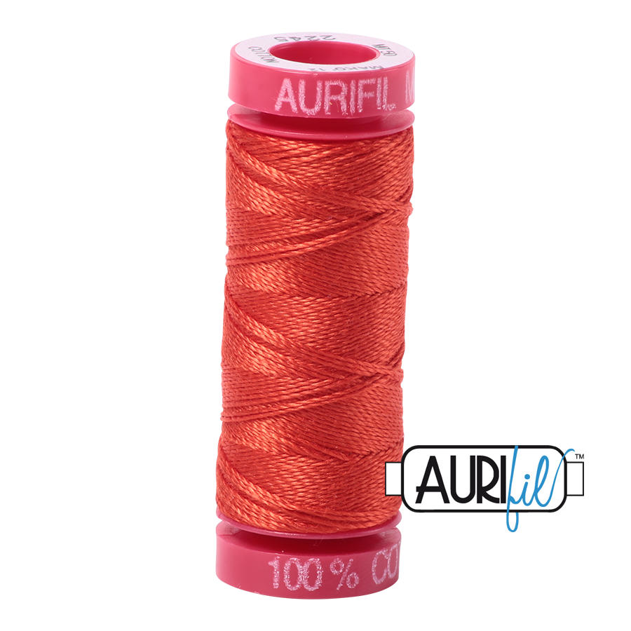 2245 RED ORANGE 12 WT MAKO COTTON SMALL SPOOL | 50 MT.