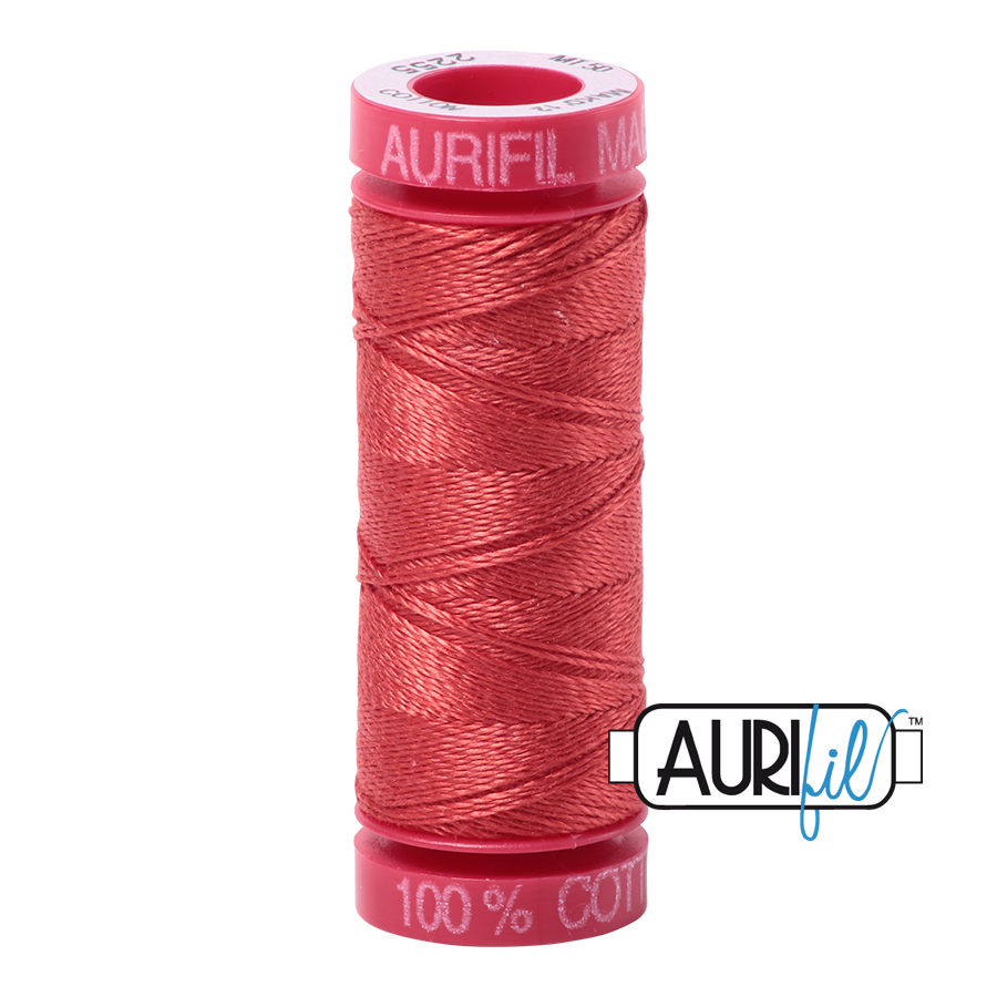 2255 DARK RED ORANGE 12 WT MAKO COTTON SMALL SPOOL | 50 MT.