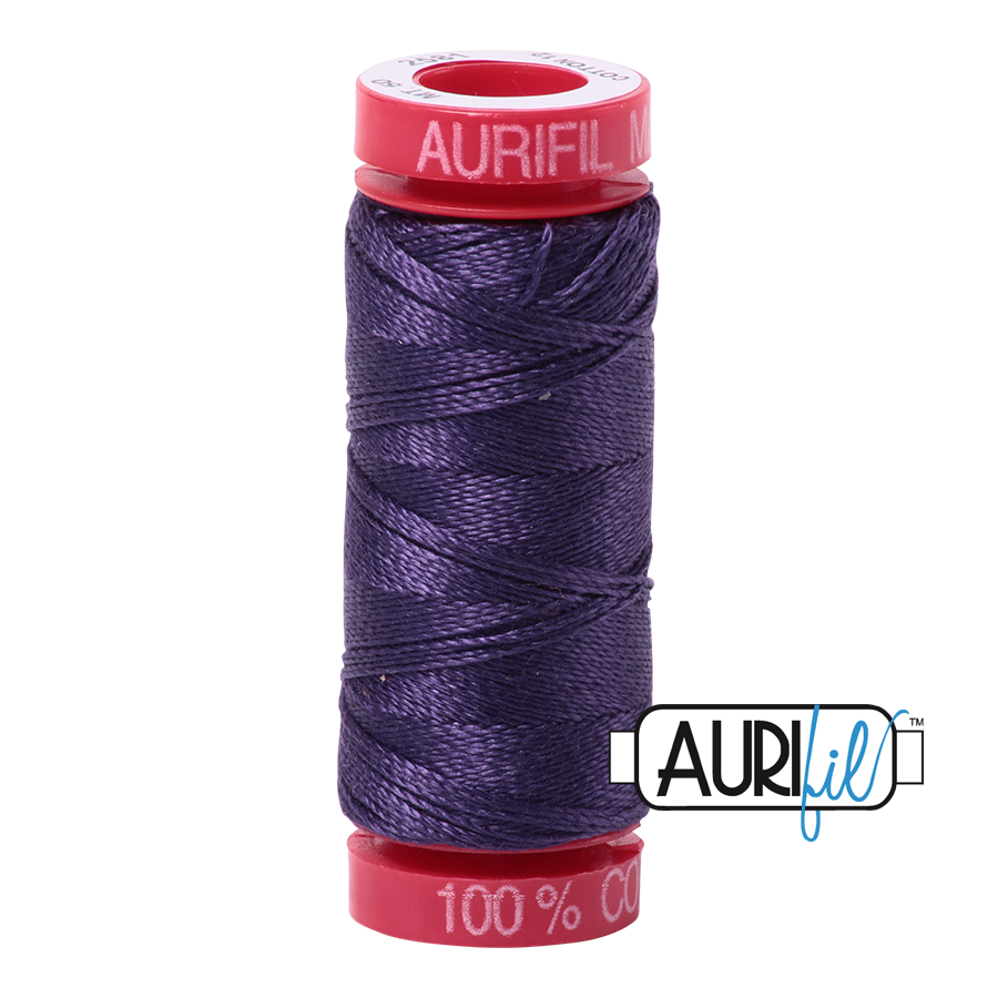 2581 DARK DUSTY GRAPE 12 WT MAKO COTTON SMALL SPOOL | 50 MT.