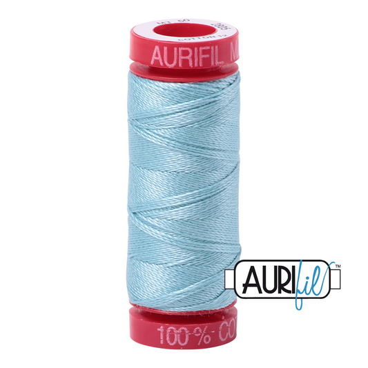 2805 LIGHT GREY TURQUOISE 12 WT MAKO COTTON SMALL SPOOL | 50 MT.