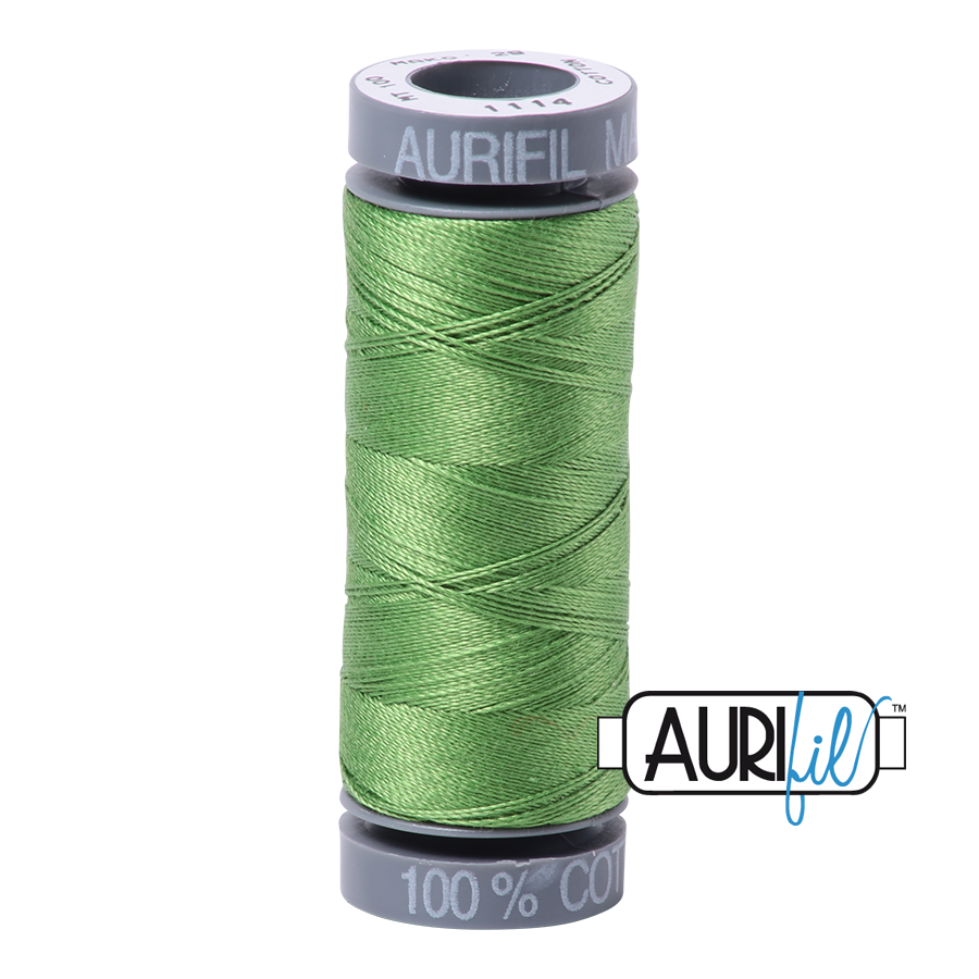 1114 GRASS GREEN 28 WT MAKO COTTON SMALL SPOOL | 100 MT.