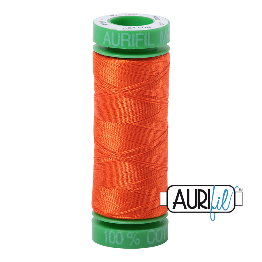 1104 NEON ORANGE 40 WT MAKO COTTON SMALL SPOOL |150 MT.
