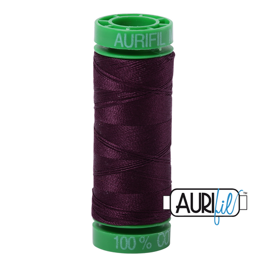 1240 VERY DARK EGGPLANT 40 WT MAKO COTTON SMALL SPOOL |150 MT.