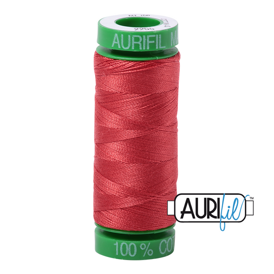 2255 DARK RED ORANGE 40 WT MAKO COTTON SMALL SPOOL |150 MT.