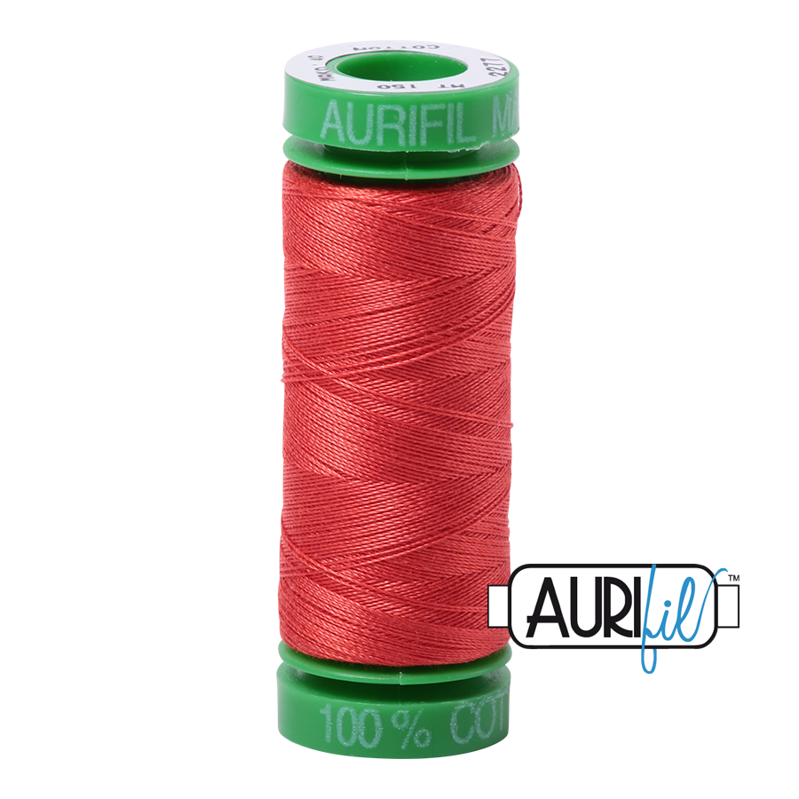 2277 LIGHT RED ORANGE 40 WT MAKO COTTON SMALL SPOOL |150 MT.