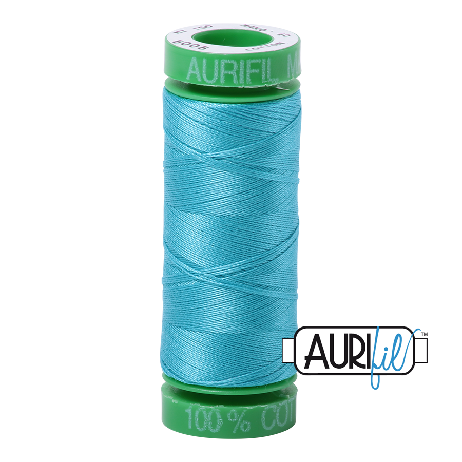 5005 BRIGHT TURQUOISE 40 WT MAKO COTTON SMALL SPOOL |150 MT.