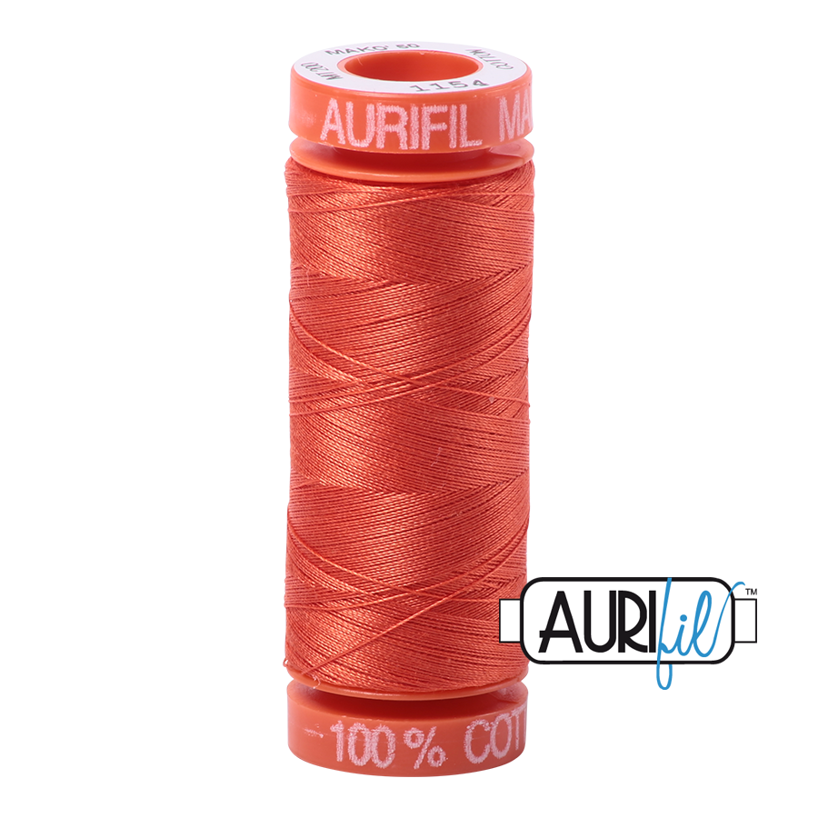 1154 DUSTY ORANGE 50 WT MAKO COTTON SMALL SPOOL | 200 MT.
