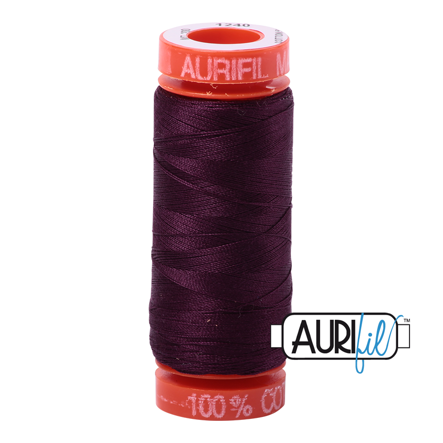 1240 VERY DARK EGGPLANT 50 WT MAKO COTTON SMALL SPOOL | 200 MT.