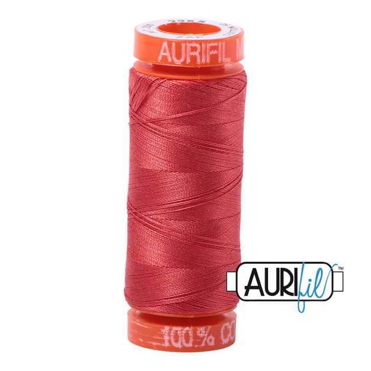 2255 DARK RED ORANGE 50 WT MAKO COTTON SMALL SPOOL | 200 MT.