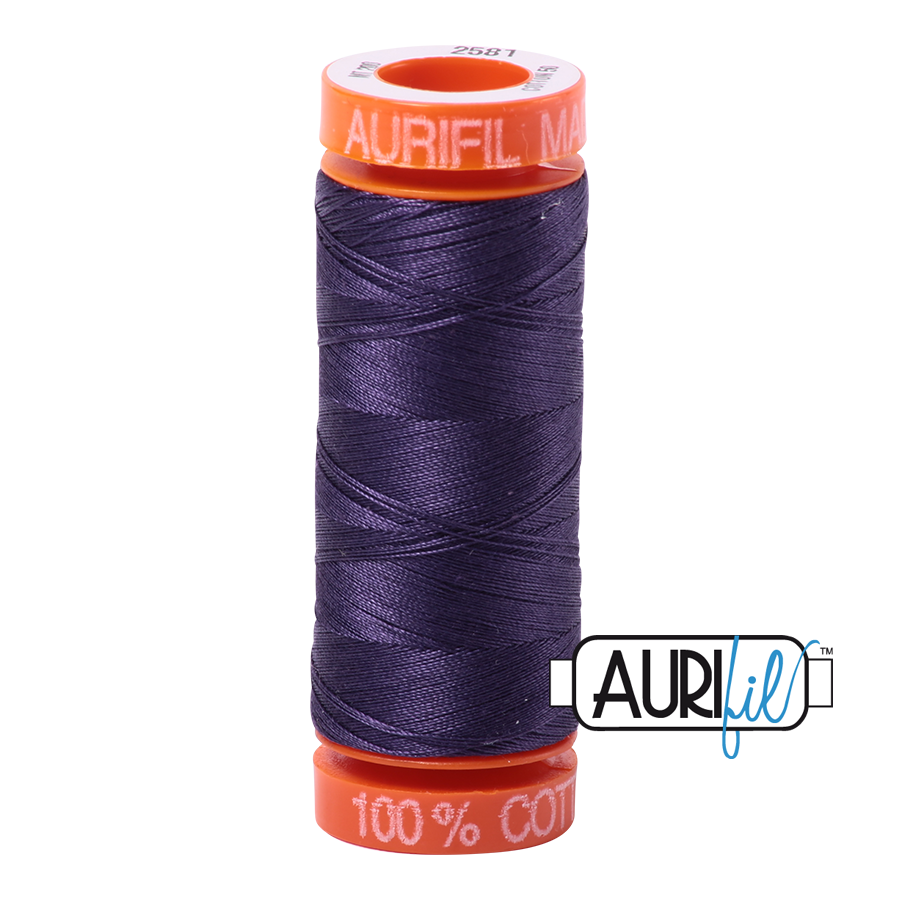 2581 DARK DUSTY GRAPE 50 WT MAKO COTTON SMALL SPOOL | 200 MT.