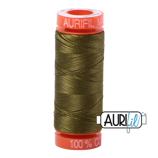 2887 VERY DARK OLIVE 50 WT MAKO COTTON SMALL SPOOL | 200 MT.
