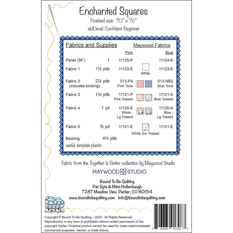 BTBQ589 Enchanted Squares Pattern by Bound to Be Quilting