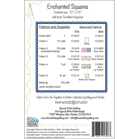 BTBQ589 Enchanted Squares Pattern by Bound to Be Quilting