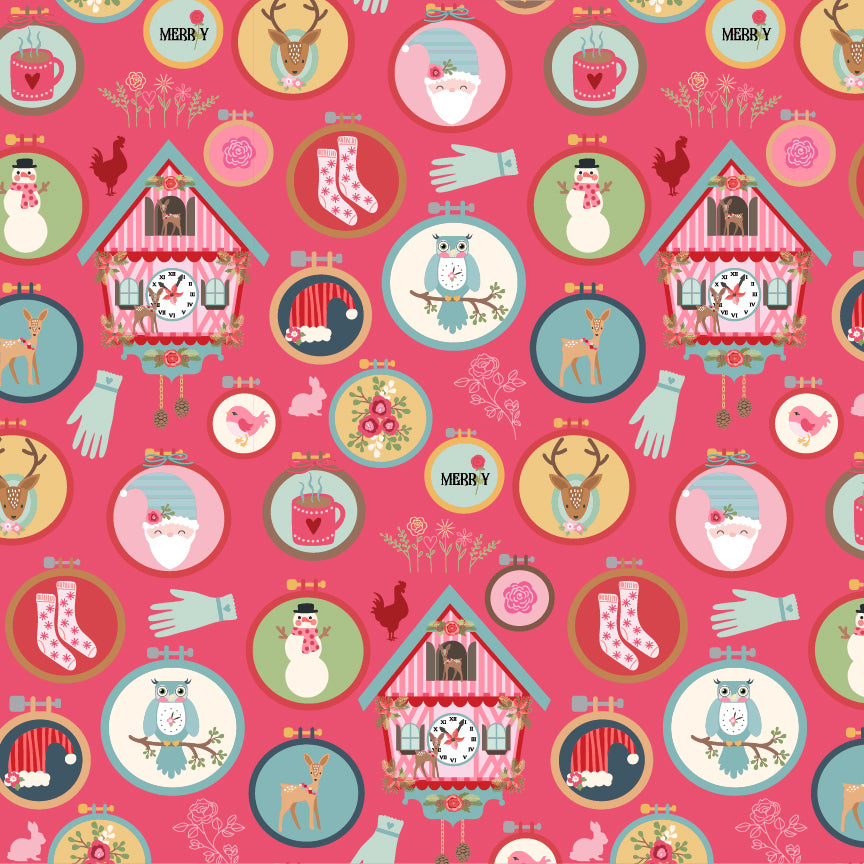 CH271202 Cuckoo Christmas Winter Hoops