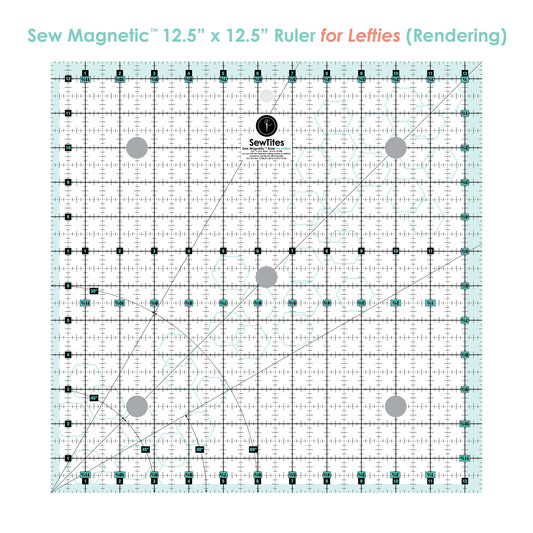 SewTites Sew Magnetic 12.5 x 12.5 Ruler - Left-Handed