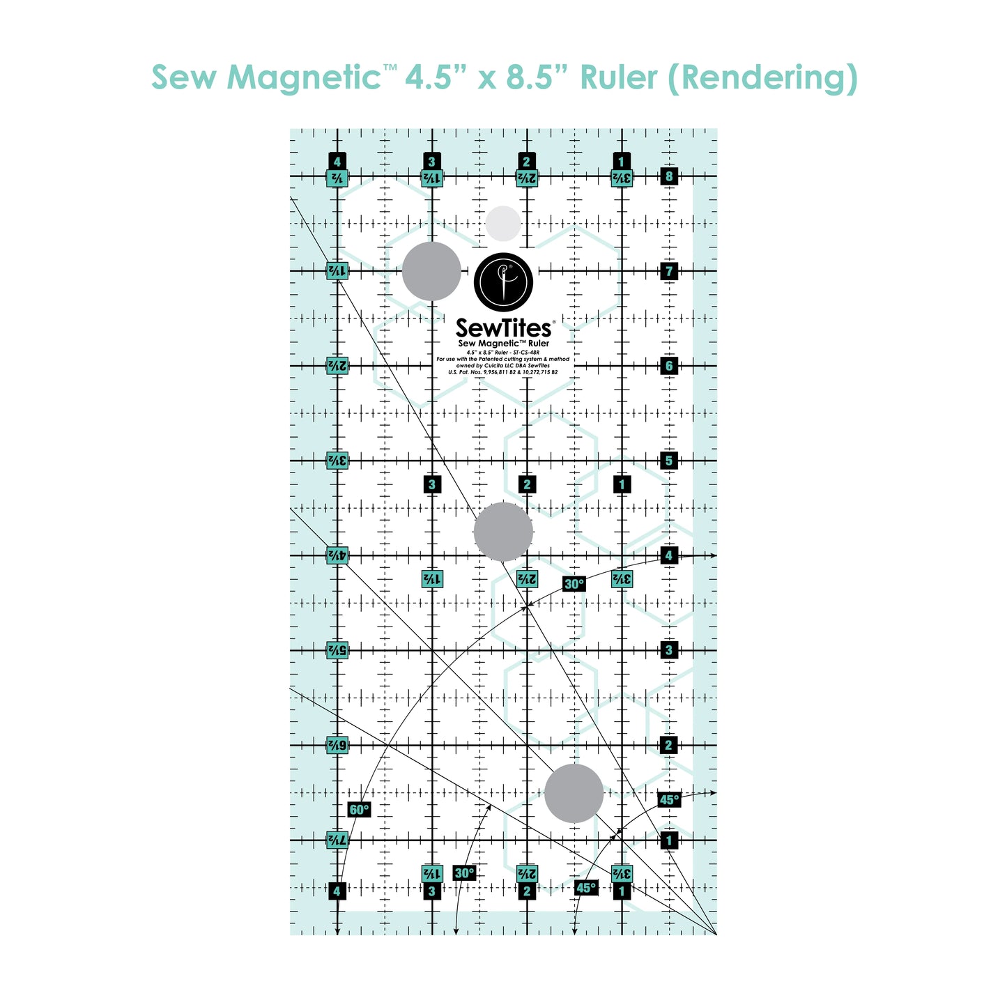 SewTites Sew Magnetic 4.5 x 8.5 Ruler - Right-Handed