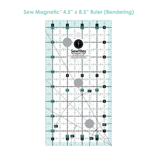 SewTites Sew Magnetic 4.5 x 8.5 Ruler - Right-Handed