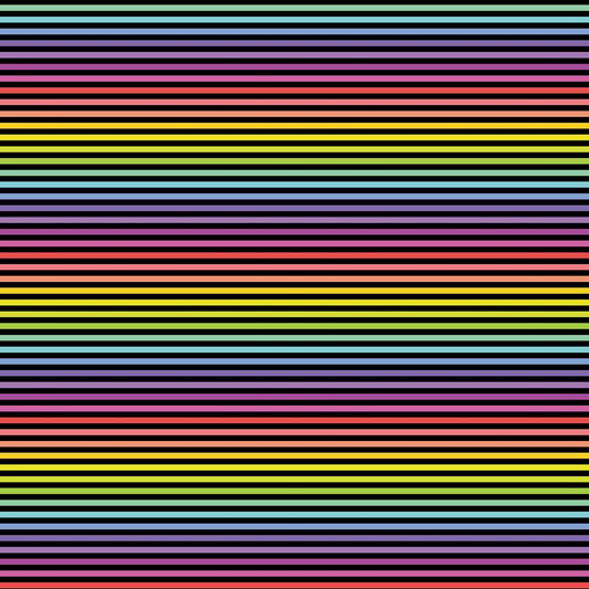 DV2800 FUNDAMENTALS STRIPES BLACK RAINBOW