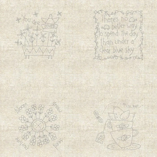 DV3973 STITCHERY PANEL BLUME & GROW
