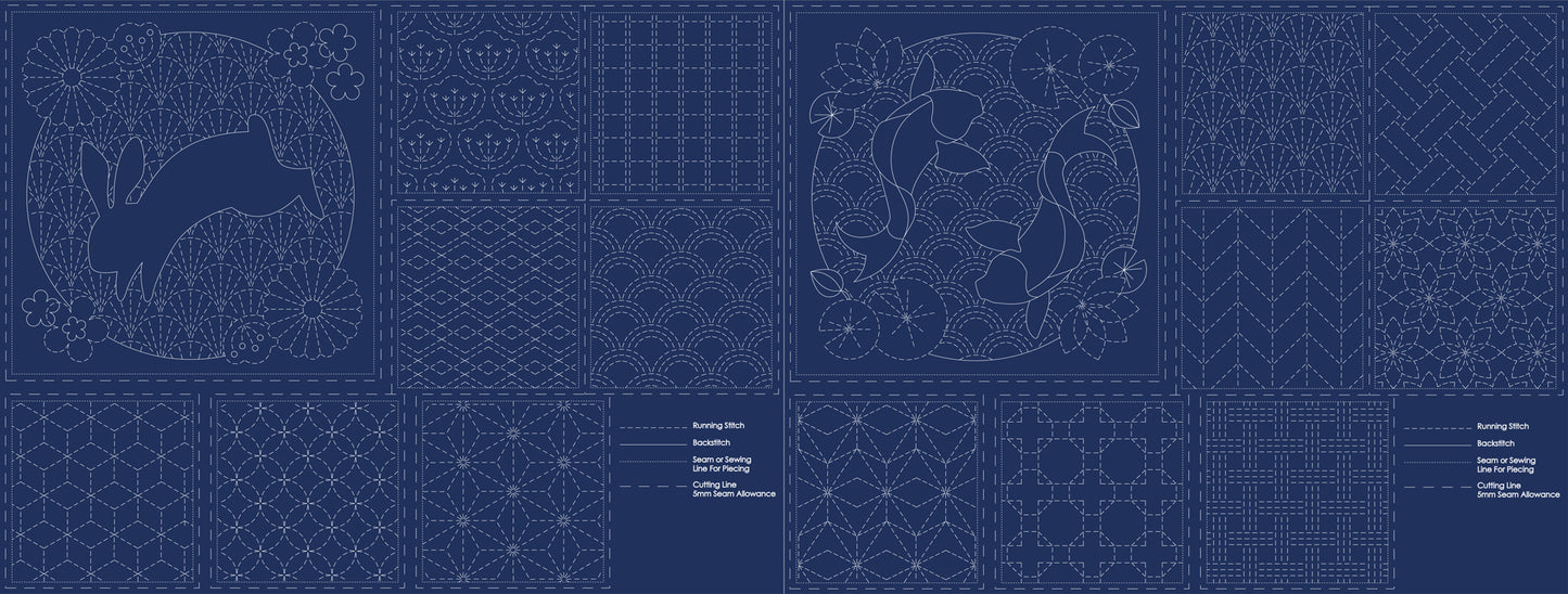 DV4051 SASHIKO PANEL NAVY