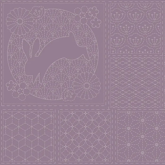 DV4053 SASHIKO PANEL FROSTED GRAPE
