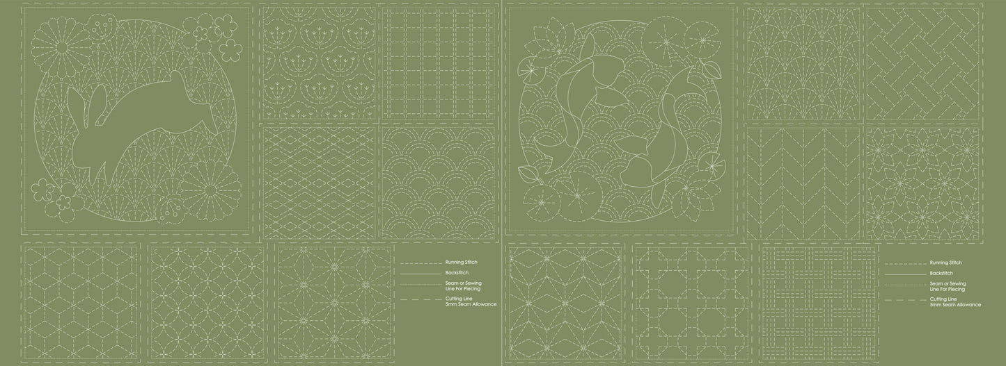 DV4057 SASHIKO PANEL JUNGLE NIGHTS