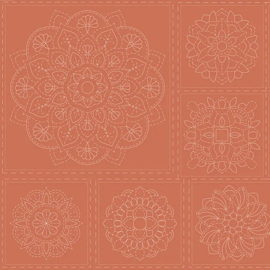 DV4062 MANDALA PANEL BURNT CLAY
