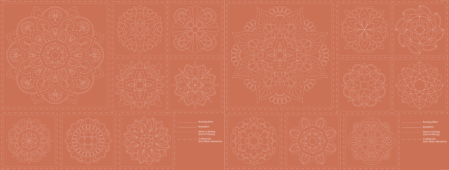 DV4062 MANDALA PANEL BURNT CLAY