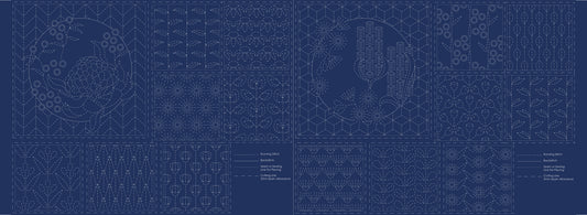 DV4071 BOTANICAL SASHIKO PANEL NAVY