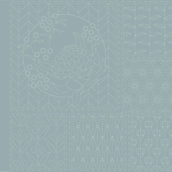 DV4072 BOTANICAL SASHIKO PANEL NOTRE DAME