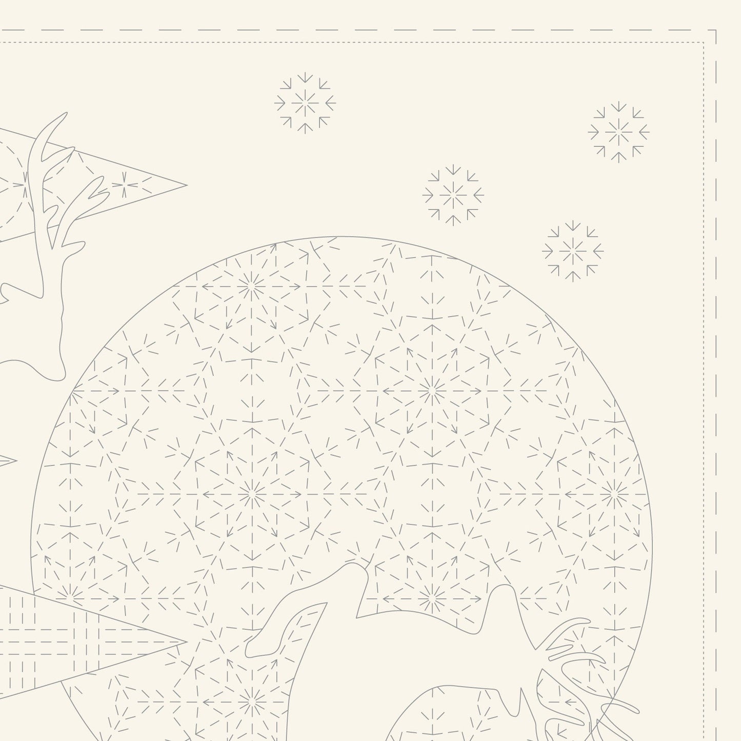 DV4080 CHRISTMAS SASHIKO PANEL NEUTRAL