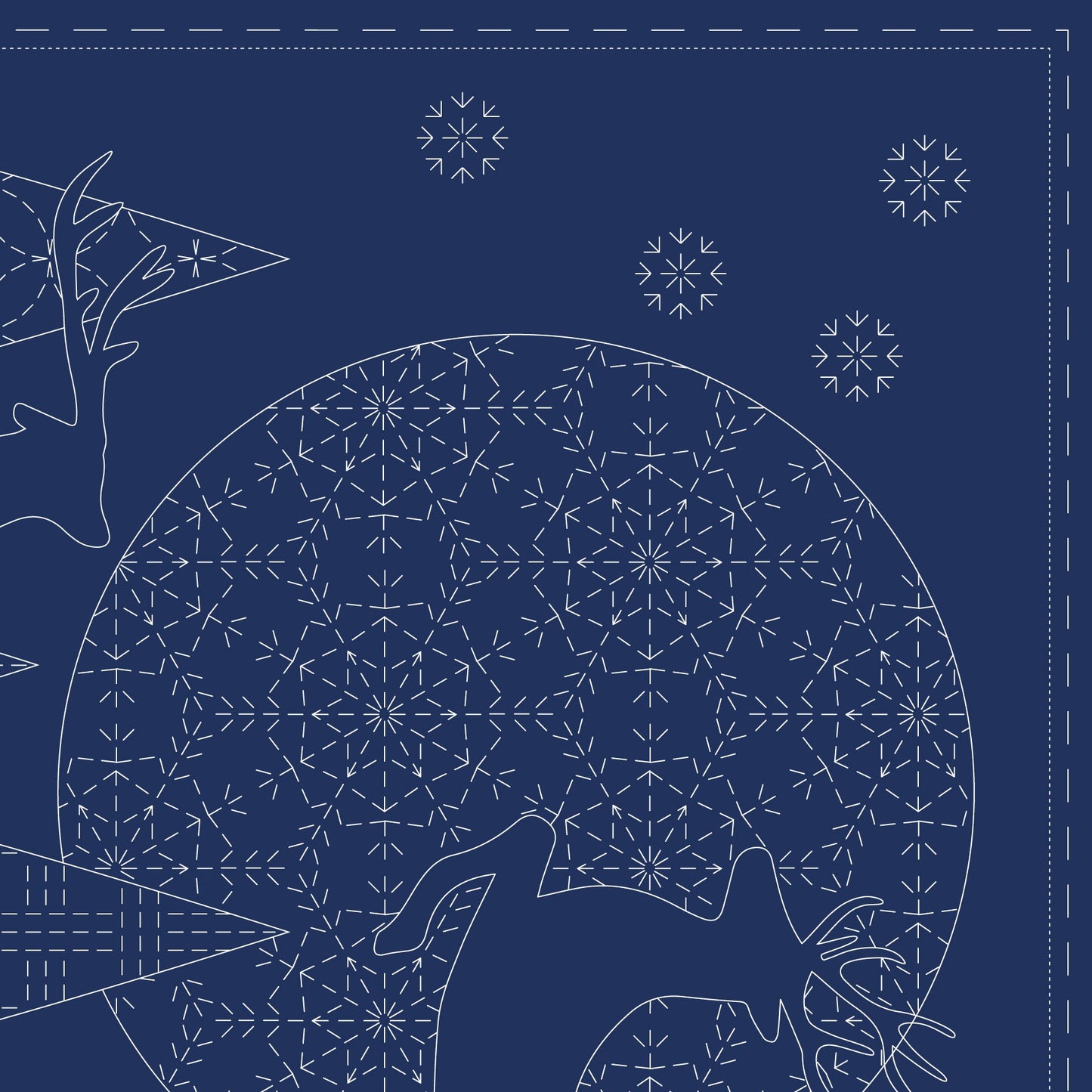 DV4081 CHRISTMAS SASHIKO PANEL NAVY