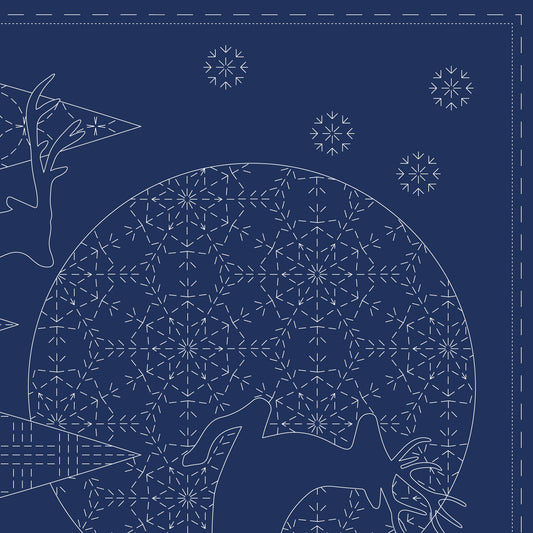 DV4081 CHRISTMAS SASHIKO PANEL NAVY