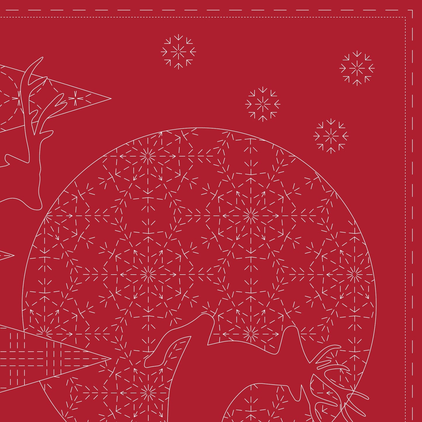 DV4082 CHRISTMAS SASHIKO PANEL RED