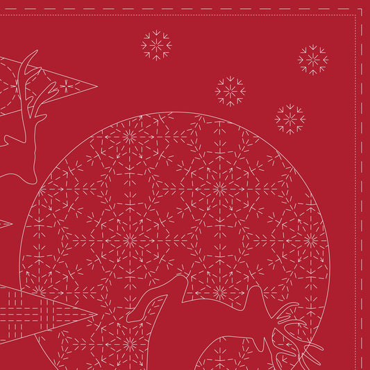 DV4082 CHRISTMAS SASHIKO PANEL RED